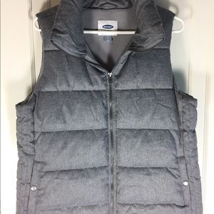 Old Navy Gray Qulited Puffer Vest Sz L